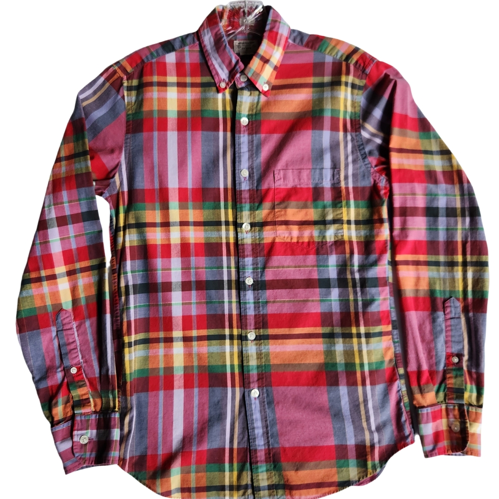 J Crew Multicolor Summer Plaid Men's Shirt Size Small